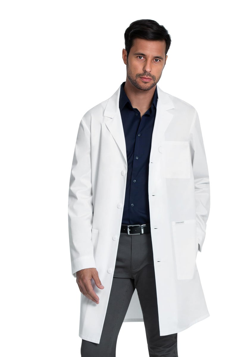 Cherokee White Lab Coat for Men or Women with 3 Pockets and Center Back Length 38" CK460, M, White - Image 1
